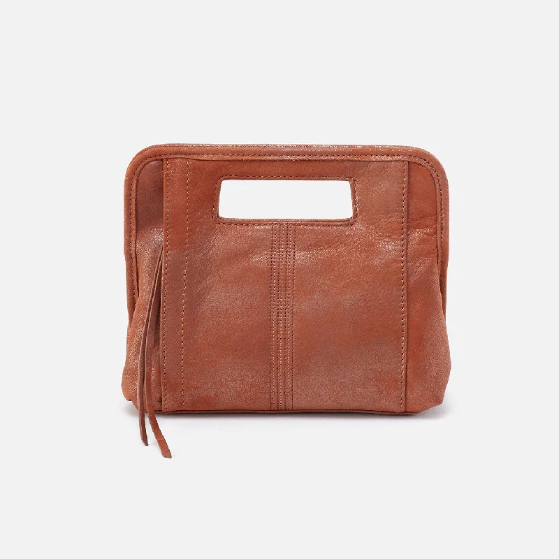 Ace Clutch In Metallic Leather - Patina