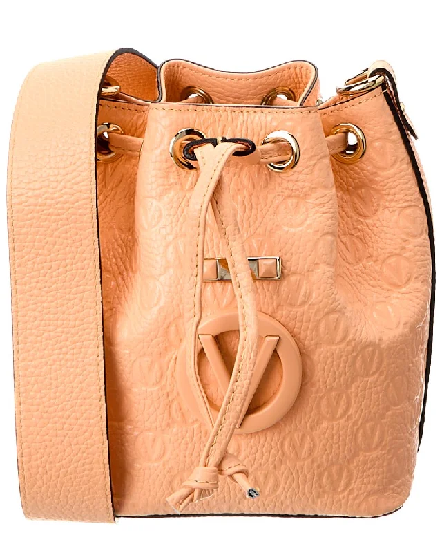 Valentino By Mario Valentino Jules Dollaro Monogram Leather Bucket Bag