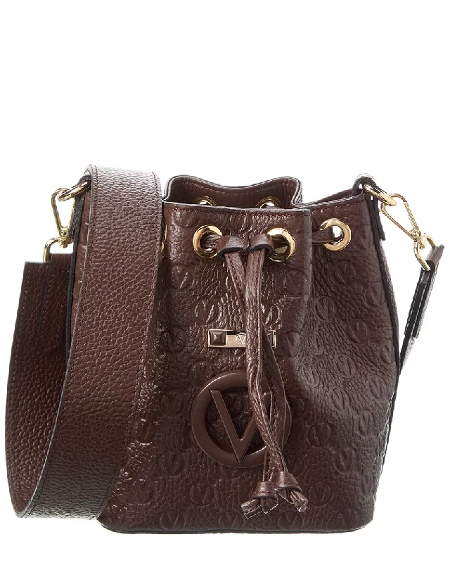 Valentino By Mario Valentino Jules Dollaro Monogram Leather Bucket Bag