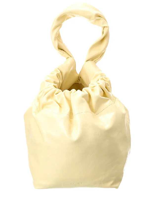 Jil Sander Drawstring Leather Bucket Bag