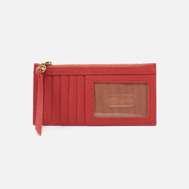 Carte Card Case In Pebbled Leather - Red Clay