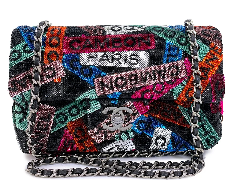 Chanel Rainbow Glitter-Sequin Mini Flap Bag 24C Multicolor Rectangular RHW