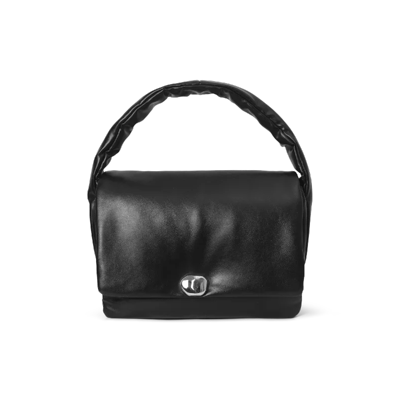 Medium Faux Leather Decor Shoulder Bag