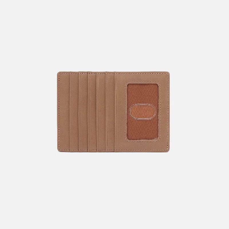 Euro Slide Card Case In Polished Leather - Cashmere