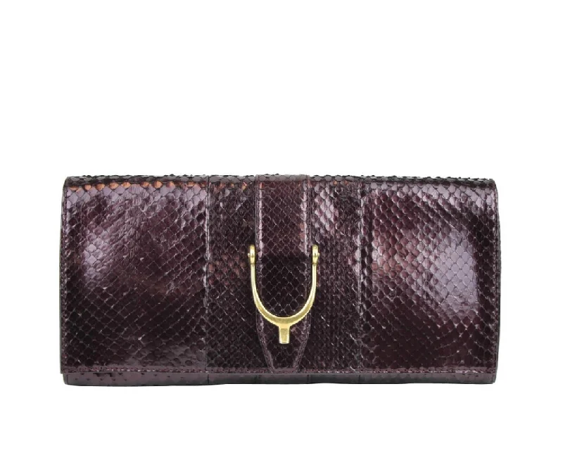 Gucci Women's Python Soft Stirrup Clutch Bag