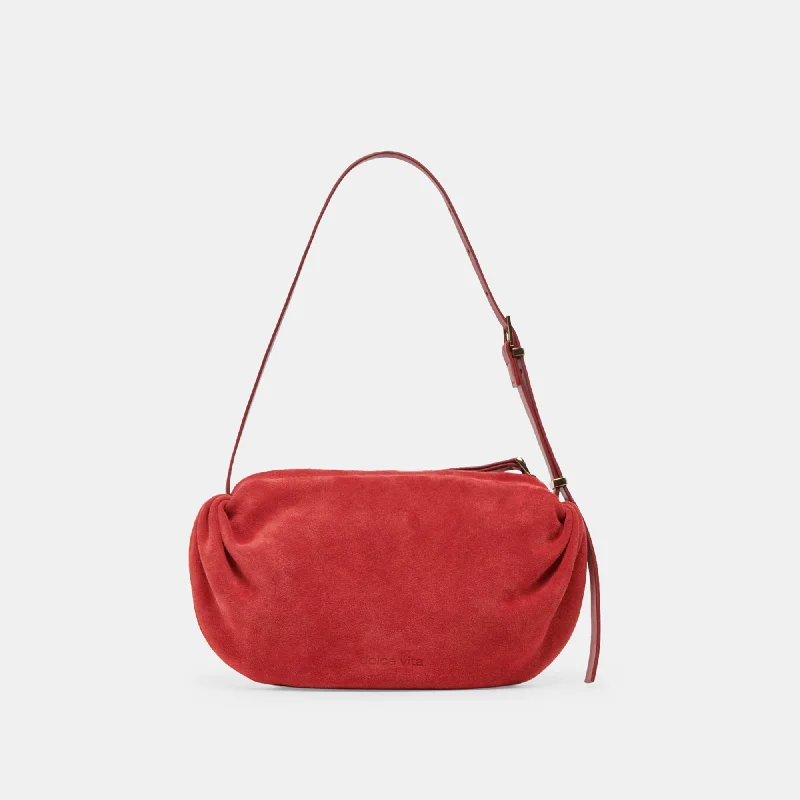 LIVI SHOULDER BAG RED SUEDE