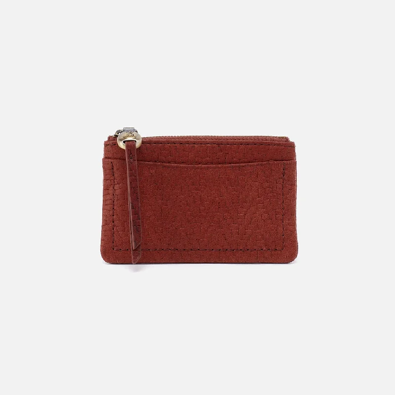 Lumen Card Case In Soft Embossed Leather - Tuscan Brown