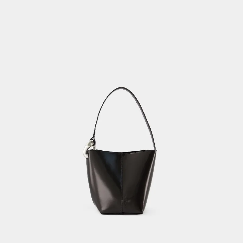 The Jwa Corner Small Bucket Shoulder Bag - J.W. Anderson - Leather - Black