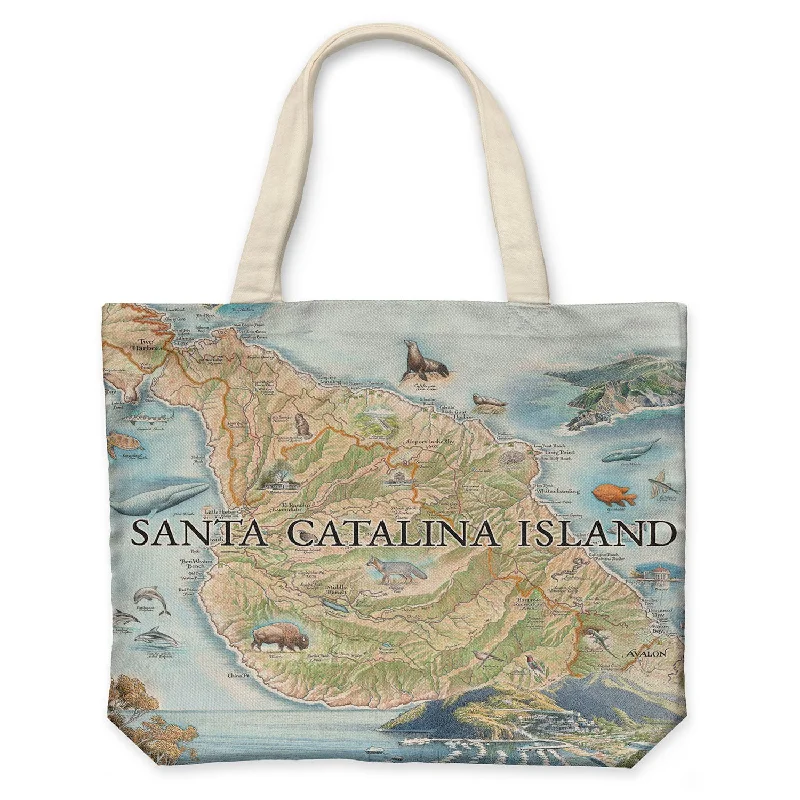 Santa Catalina Map Canvas Tote Bag