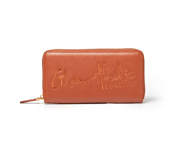 SIGNATURE LOGO JUMBO WALLET BROWN