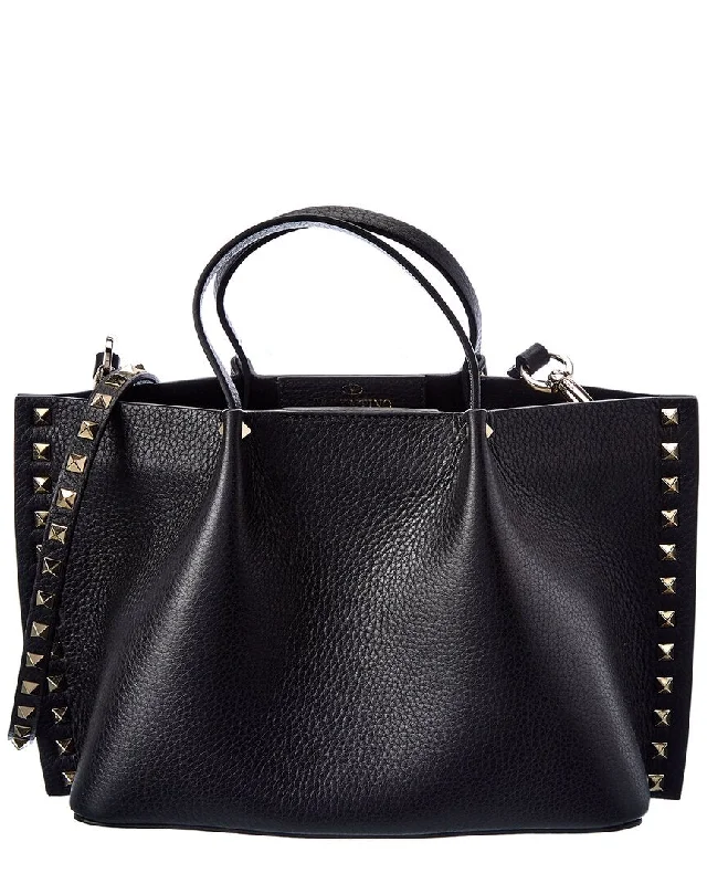 Valentino Rockstud Grainy Leather Tote