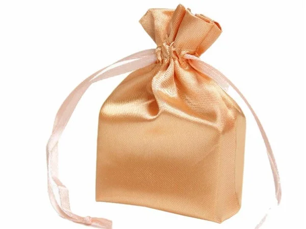 4x6 Peach Elegant Satin Bags - 12 pcs