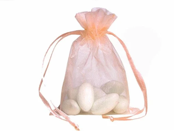 4x6 Peach Sheer Organza Bags -10 pcs