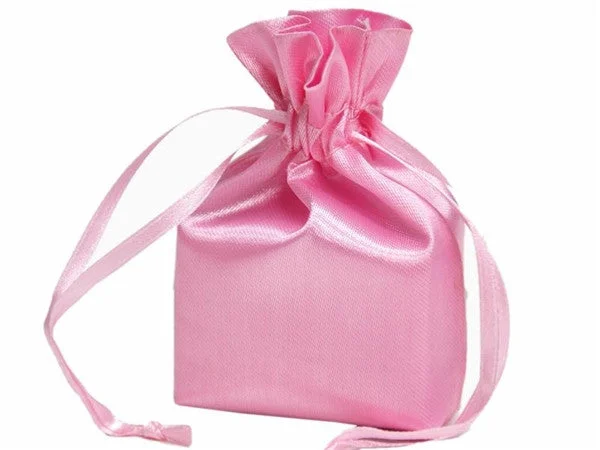 4x6 Pink Elegant Satin Bags - 12 pcs