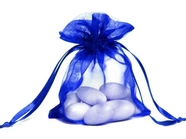 4x6 Royal Blue Sheer Organza Bags -10 pcs