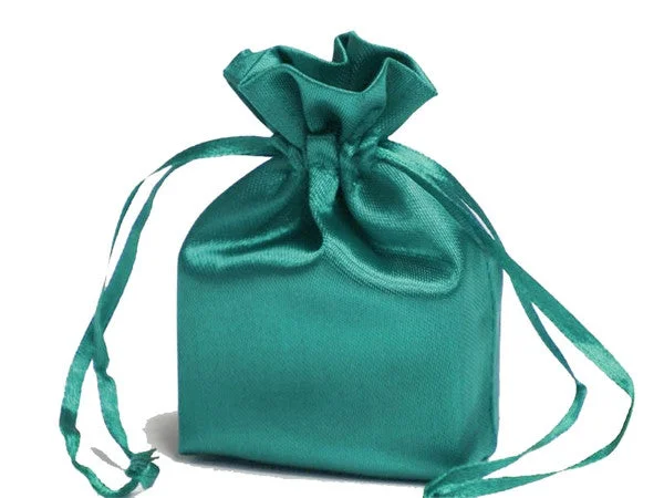 4x6 Turquoise Elegant Satin Bags - 12 pcs