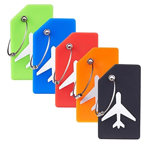 5 Pack Silicone Luggage Tag Baggage Handbag School Bag Suitcase