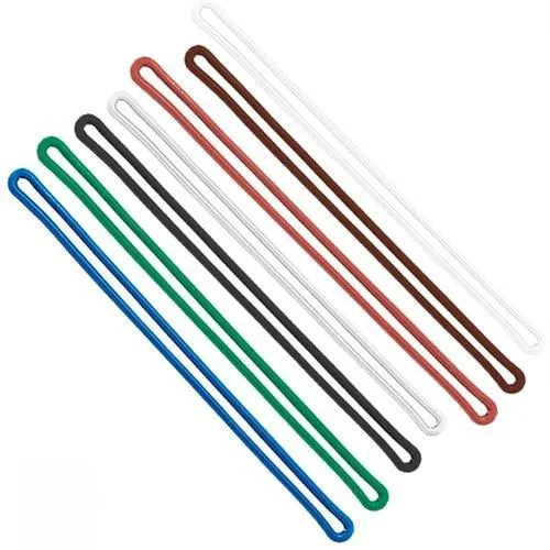 6" Plastic Luggage Tag Loop Straps in Solid Colors - Red, Green, Black, Blue & White (2410-200X)