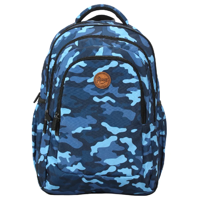 Blue Camouflage Large School Backpack