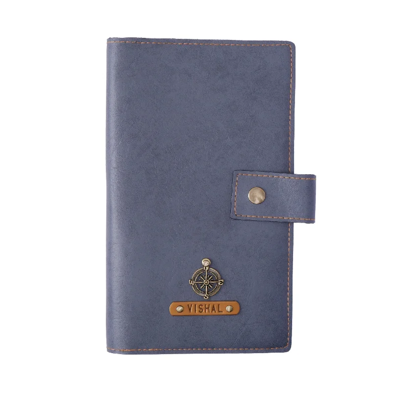 Grey Travel Passport Holder