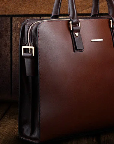 Fashion leather men Briefcase shoulder bag laptop bag work bag business bag