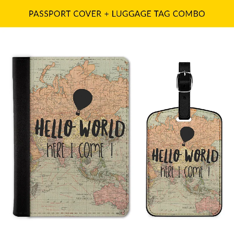 Hello World Passport & Luggage Tag Combo