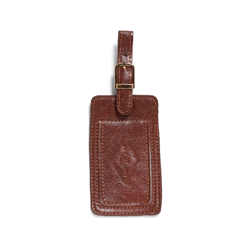 Brown Vegan Leather - Luggage Tag