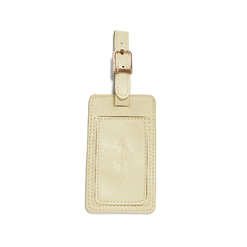 Ivory Vegan Leather - Luggage Tag