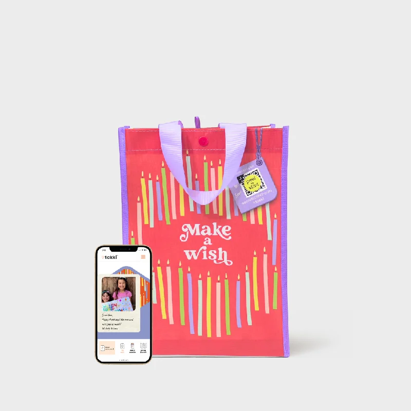 Make a Wish | Medium | Reusable Gift Bag + QR Greeting Card