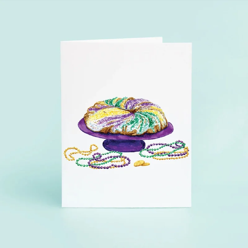 Mardi Gras King Cake Greeting Card