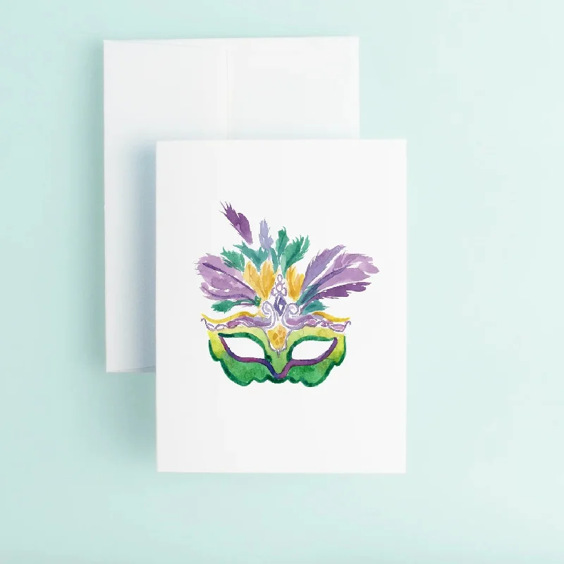 Mardi Gras Feather Mask Greeting Card