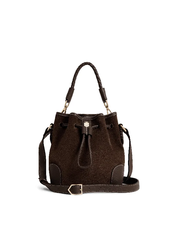 Mini Bibury Bucket Bag - Chocolate Suede