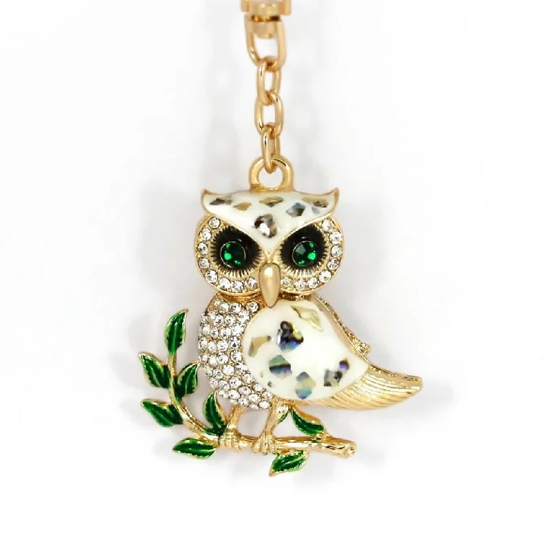 Mystic Green Eye Owl Bag Charm