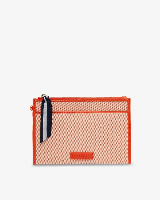 New York Coin Purse - Orange w/Canvas