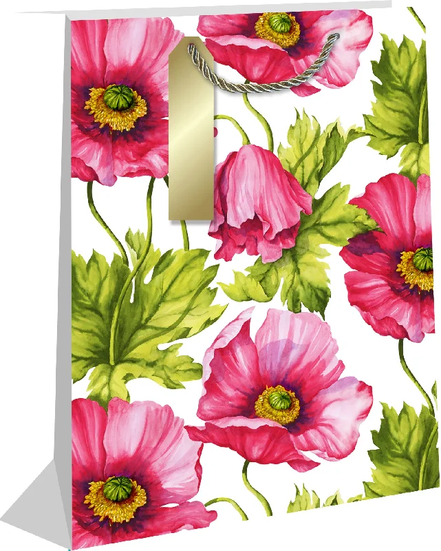 Pink Poppies Large Gift Bag