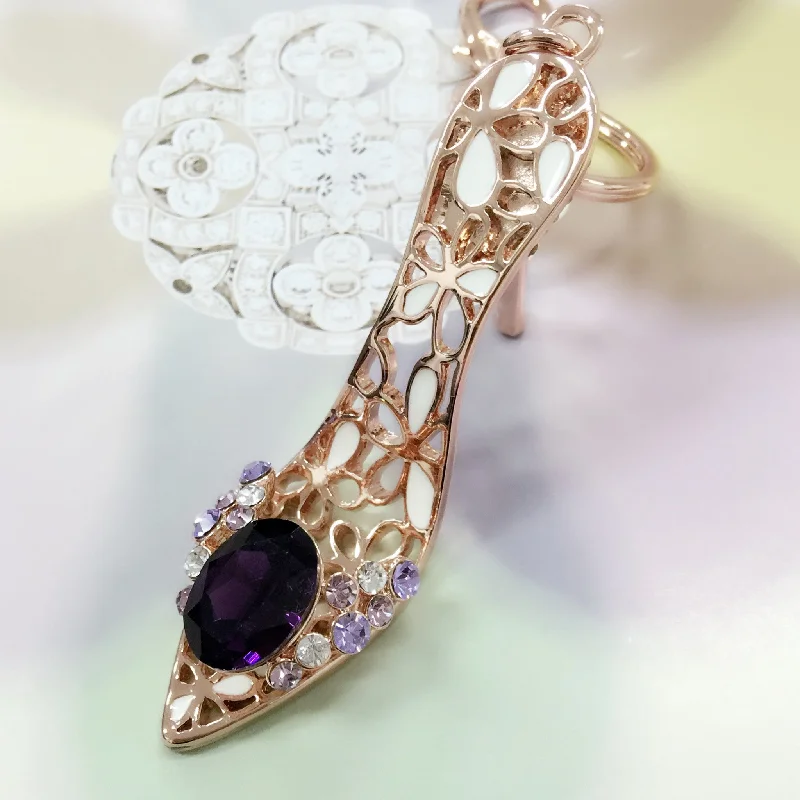 Purple Jewel High Heel Bag Charm