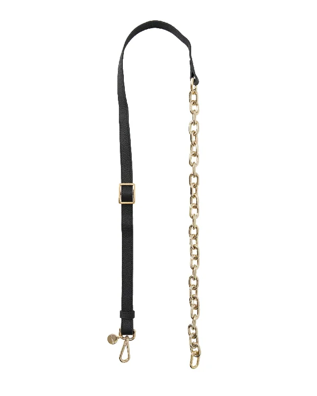 Saben Feature Strap Chain Gold Link + Black Leather