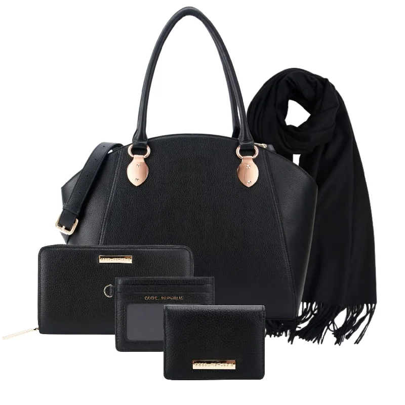 SAVANNAH DESIGNER LAPTOP HANDBAG | BLACK LEATHER | [LIMITED EDITION BUNDLE]