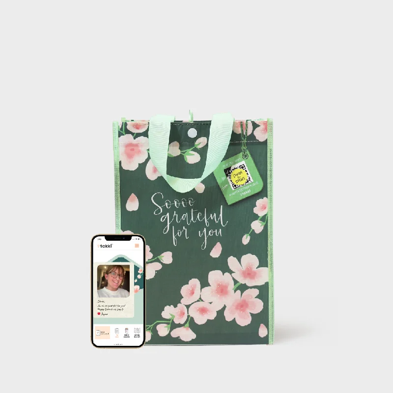 So Grateful | Medium | Reusable Gift Bag + QR Greeting Card