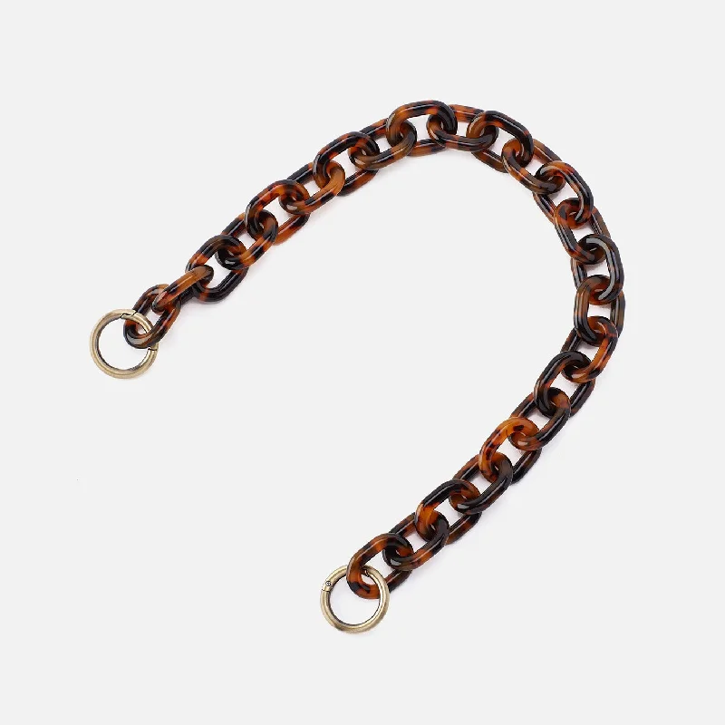 Tortoise Chain Strap In Acetate Chain - Tortoise Resin