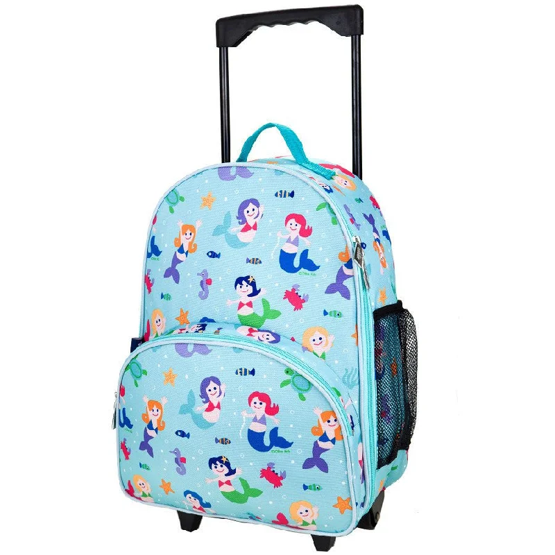 Wildkin Olive Kids Mermaid Rolling Luggage Trolley School Bag