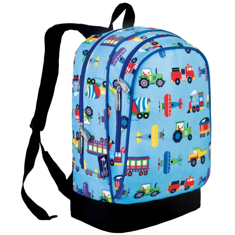 Wildkin Olive Kids Trains, Planes & Trucks Sidekick Backpack School Bag